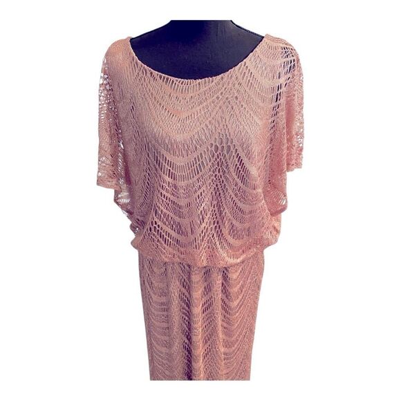 SL Fashions NY Gold Fringe Maxi Dress 14W NWT | Fall Wedding Guest | Cocktail Ev - Picture 5 of 15